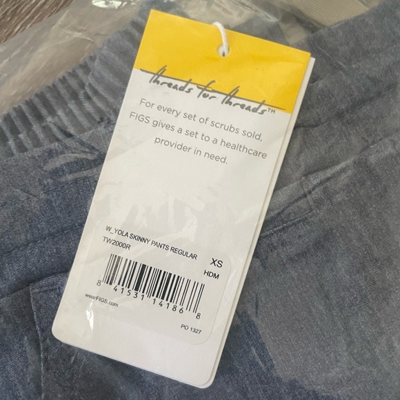 FIGS Yola Skinny Scrub Pants Color Heather Denim Size XS NWT - Picture 5 of 9